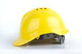 Yellow building helmet on the white background Royalty Free Stock Photo