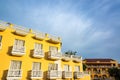 Yellow Building, White Balconies Royalty Free Stock Photo