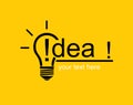 Eureka, bulb lighting, simbolizyng smart people, idea and solution.