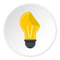 Yellow bulb sticker icon circle