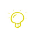 Yellow bulb on white background