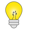 Yellow bulb for year 2018, trendy New years wish