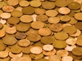 Yellow Bulgarian coins Royalty Free Stock Photo
