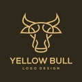 Yellow bull logo vector design inspiration