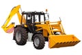 Yellow bulldozer-excavator Royalty Free Stock Photo