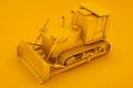 Yellow bulldozer. Minimal idea concept. 3d illustration Royalty Free Stock Photo