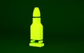 Yellow Bullet icon isolated on green background. Minimalism concept. 3d illustration 3D render Royalty Free Stock Photo
