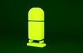 Yellow Bullet icon isolated on green background. Minimalism concept. 3d illustration 3D render Royalty Free Stock Photo