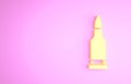 Yellow Bullet icon isolated on pink background. Minimalism concept. 3d illustration 3D render Royalty Free Stock Photo