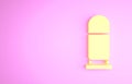 Yellow Bullet icon isolated on pink background. Minimalism concept. 3d illustration 3D render Royalty Free Stock Photo