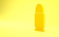 Yellow Bullet icon isolated on yellow background. Minimalism concept. 3d illustration 3D render Royalty Free Stock Photo