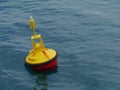 A yellow buoy in the Mediterannean