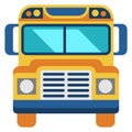 Yellow bus front view. School kid transport Royalty Free Stock Photo