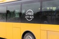 Yellow Bus with the inscription - Free City Bus