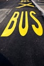 Yellow bus sign Royalty Free Stock Photo