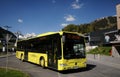 Yellow bus in St. Anton Royalty Free Stock Photo