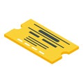 Yellow bus ticket icon, isometric style Royalty Free Stock Photo