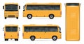 Yellow bus vector mockup Royalty Free Stock Photo