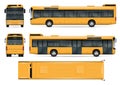 Yellow bus vector template Royalty Free Stock Photo