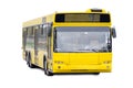 Yellow bus on white background Royalty Free Stock Photo