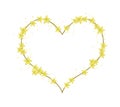 Yellow Bush Willow Flowers in A Heart Shape