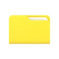 Yellow business folder 3d icon. Volumetric plastic file with documentation Royalty Free Stock Photo