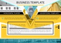 Yellow Business template. Flayer or advertising abstract background for delivery, energy business