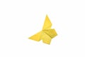 Yellow butterfly origami ornament Royalty Free Stock Photo