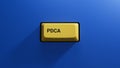 yellow button with PDCA business word.close up button of keyboard,