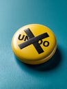 Yellow button with undo and redo symbol on teal background. Royalty Free Stock Photo