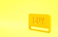 Yellow Buy button icon isolated on yellow background. Financial and stock investment market concept. Minimalism concept Royalty Free Stock Photo