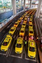 Chongqing yellow taxi in line