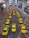 Chongqing yellow taxi in line