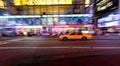 Yellow cab moving fast Royalty Free Stock Photo