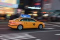 Yellow Cab moving in New York City, Manhattan