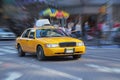 Yellow cab in New York. Royalty Free Stock Photo