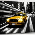 Yellow cab, taxicab riding fast in New York Royalty Free Stock Photo