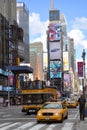 Yellow Cab in Times Square, New York City