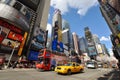 Yellow Cab in Times Square, New York City Royalty Free Stock Photo