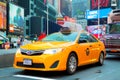 Yellow cab at Times square in New York City Royalty Free Stock Photo
