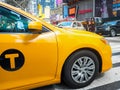 Yellow cab at Times Square in New York City Royalty Free Stock Photo