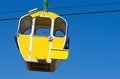 Yellow cable car or gondola Royalty Free Stock Photo