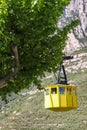 Yellow cable car, Montserrat, Spain