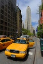 Yellow Cabs on Fifth Avenue, Manhattan, New York City Royalty Free Stock Photo