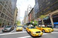 Yellow Cabs on Fifth Avenue, Manhattan, New York City Royalty Free Stock Photo