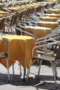 Yellow cafe chairs Royalty Free Stock Photo