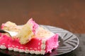 Yellow cakes with pink frosting Royalty Free Stock Photo