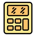 Yellow calculator icon showing numbers on display for accounting