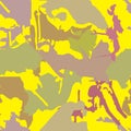 yellow camo rough colorful seamless pattern vector