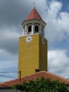 The yellow campanile in Molat Royalty Free Stock Photo